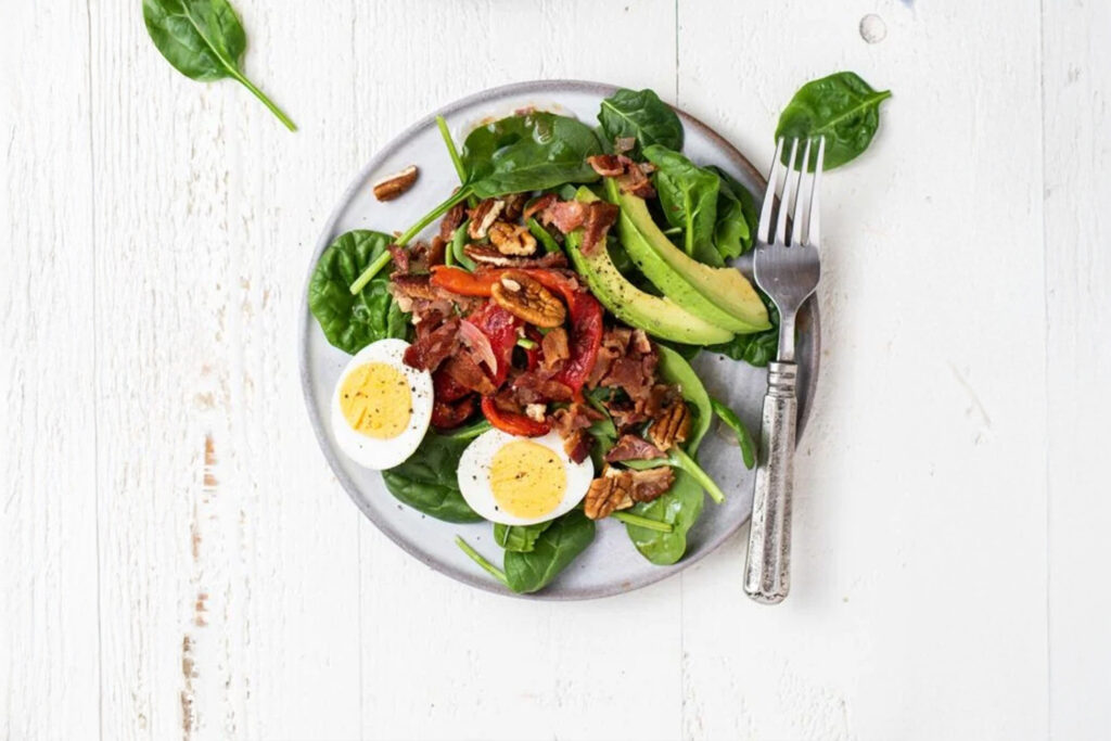 Spinach Salad with Warm Bacon Dressing, Fresh Spinach Salad with Warm Bacon Vinaigrette