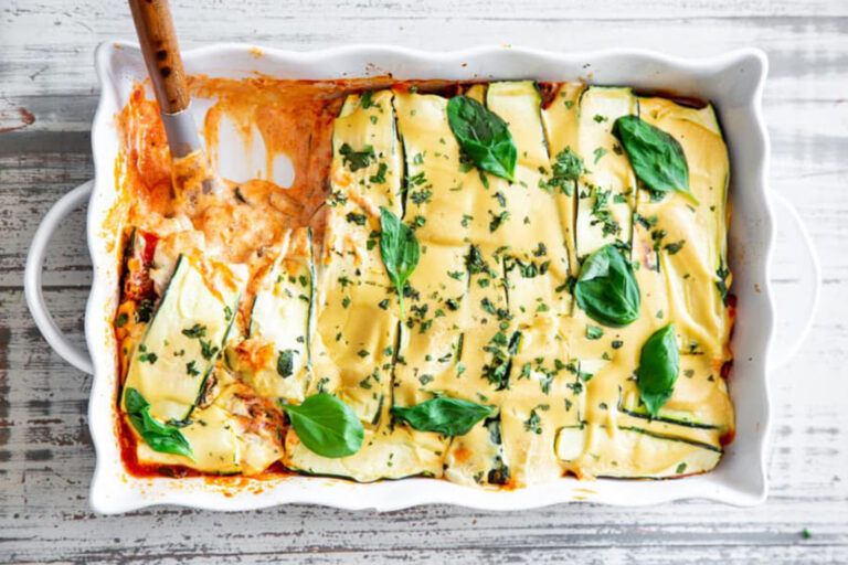 Zucchini Sausage Lasagna, Low-Carb Lasagna with Turkey Sausage