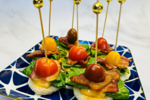 BLT Appetizer Minis, Bacon Lettuce Tomato Appetizer, Jones Dry Aged Bacon