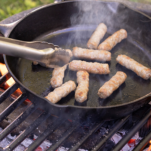 Jones Dairy Farm All Natural Pork Sausages, Sausage on the Camp Fire, Easy Camping Cooking