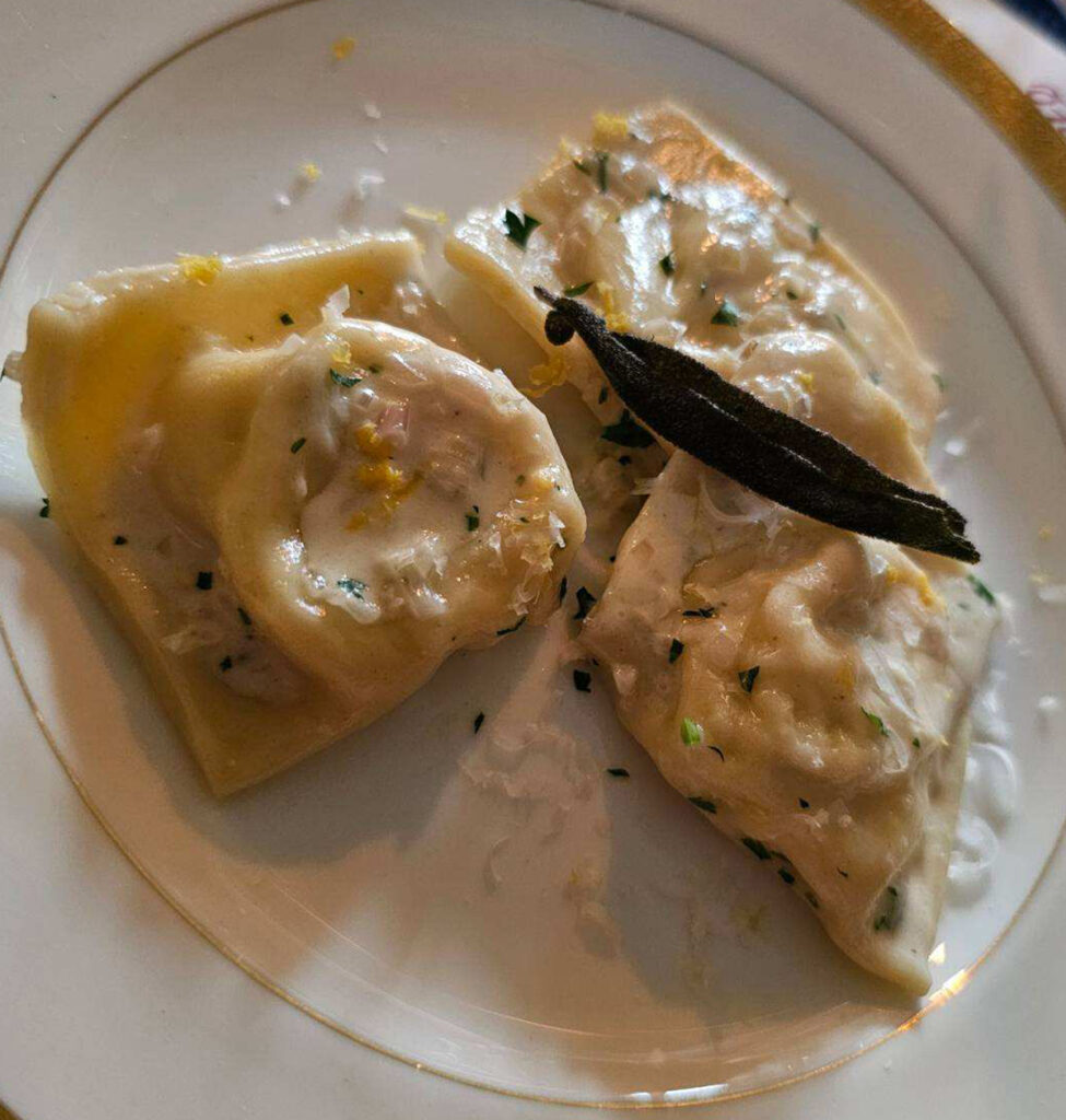 Jones Dairy Farm Sausage Ricotta Ravioli with Sage Brown Butter Sauce