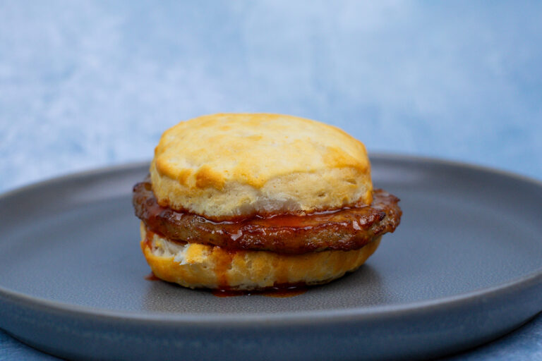 Hot honey sausage biscuit, Foodservice Recipe, CN Recipe, School Recipe, Child Nutrition, Student-Approved K-12 Foodservice Recipe