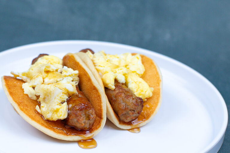 Sausage pancake tacos, Foodservice Recipe, CN Recipe, School Recipe, Child Nutrition, Student-Approved K-12 Foodservice Recipe