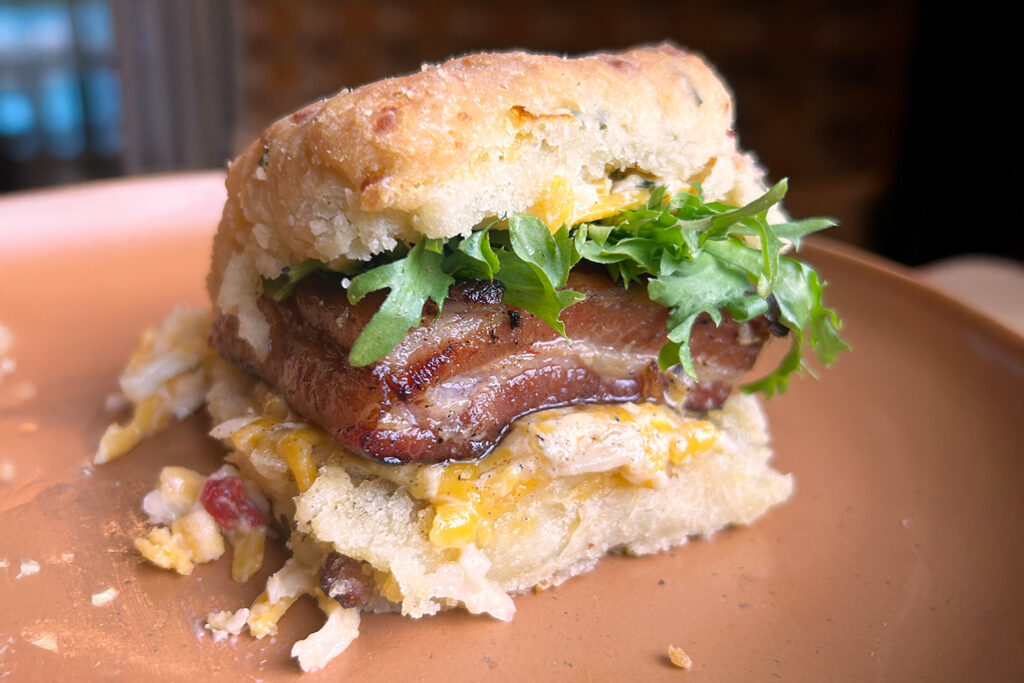 Slab Bacon Pimento Cheese Biscuit Sliders, Jones Slab Bacon, Menu inspiration