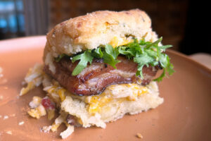 Slab Bacon Pimento Cheese Biscuit Sliders, Jones Slab Bacon, Menu inspiration
