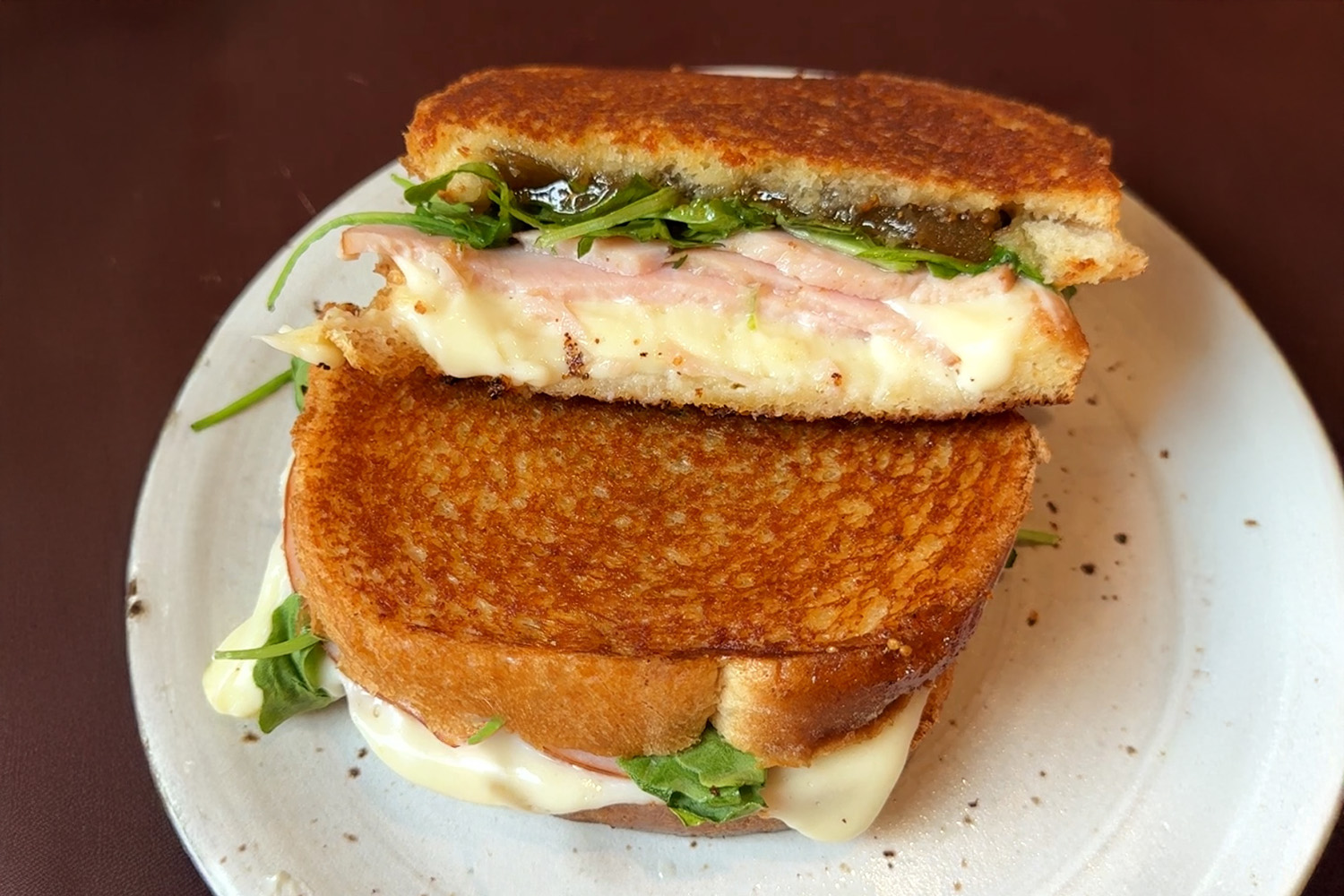 Canadian Bacon, Apple & Fig Grilled Cheese