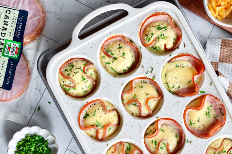 Canadian Bacon & Cottage Cheese Egg Cups