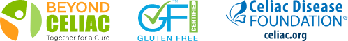 Beyond Celiac, Gluten Free Certified and Celiac Disease Foundation logos
