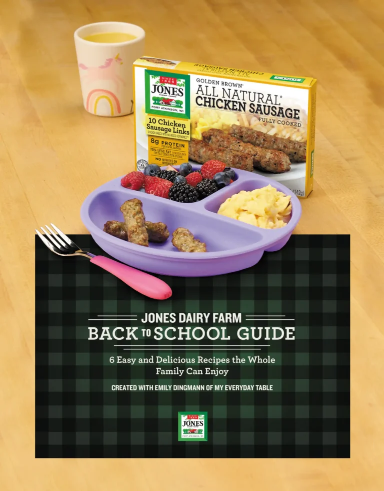 Cover of the Jones Dairy Farm Back to School 2026 Guide with 6 easy meals